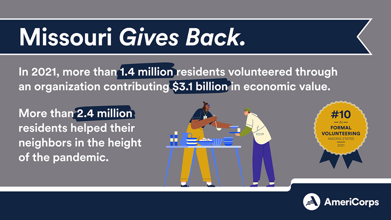 Missouri gives back through formal volunteering and informal helping