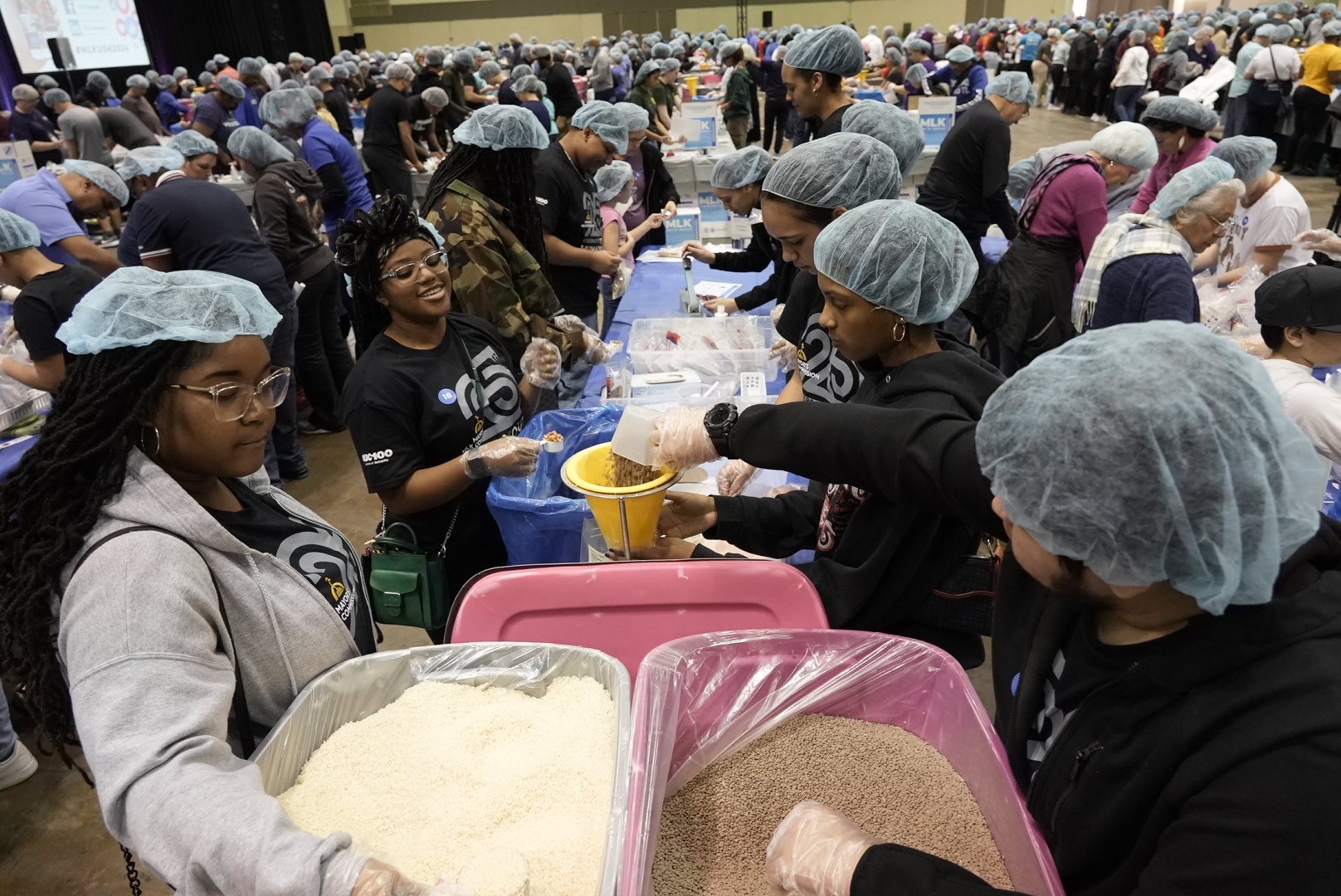 Residents of Orlando united through service to pack meals. 
