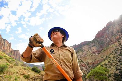 AmeriCorps member serving outdoors in conservation corps