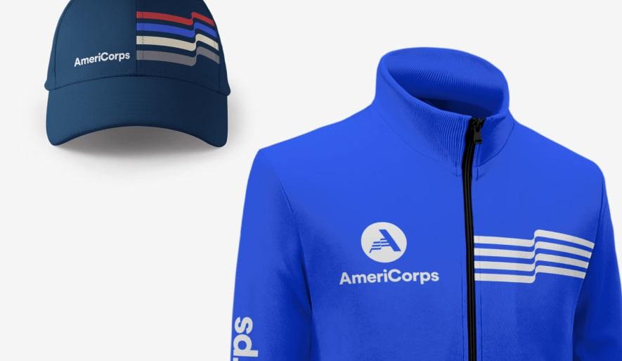 AmeriCorps sweatshirt and hat