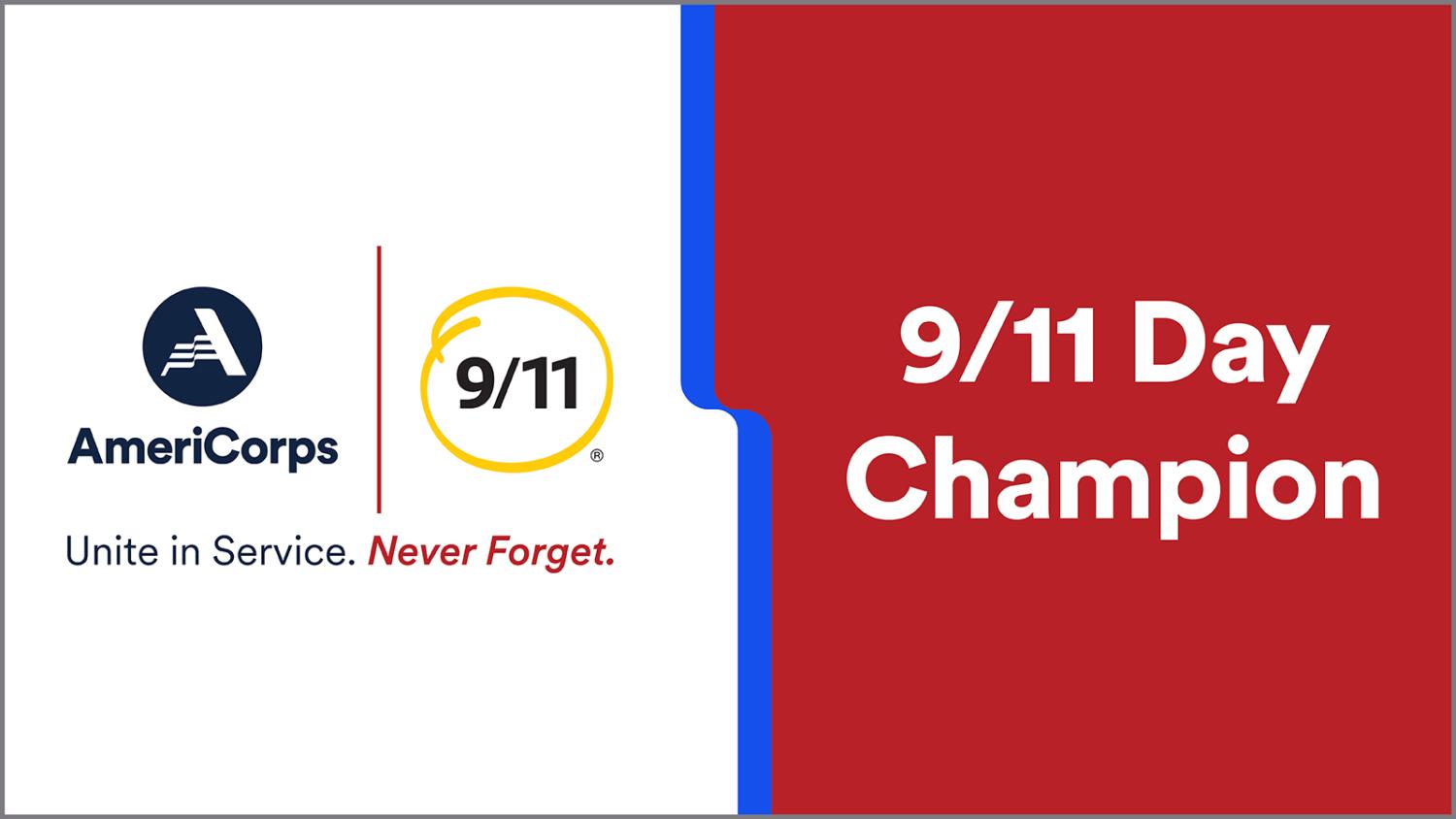 Graphic that says "9/11 Day Champion"