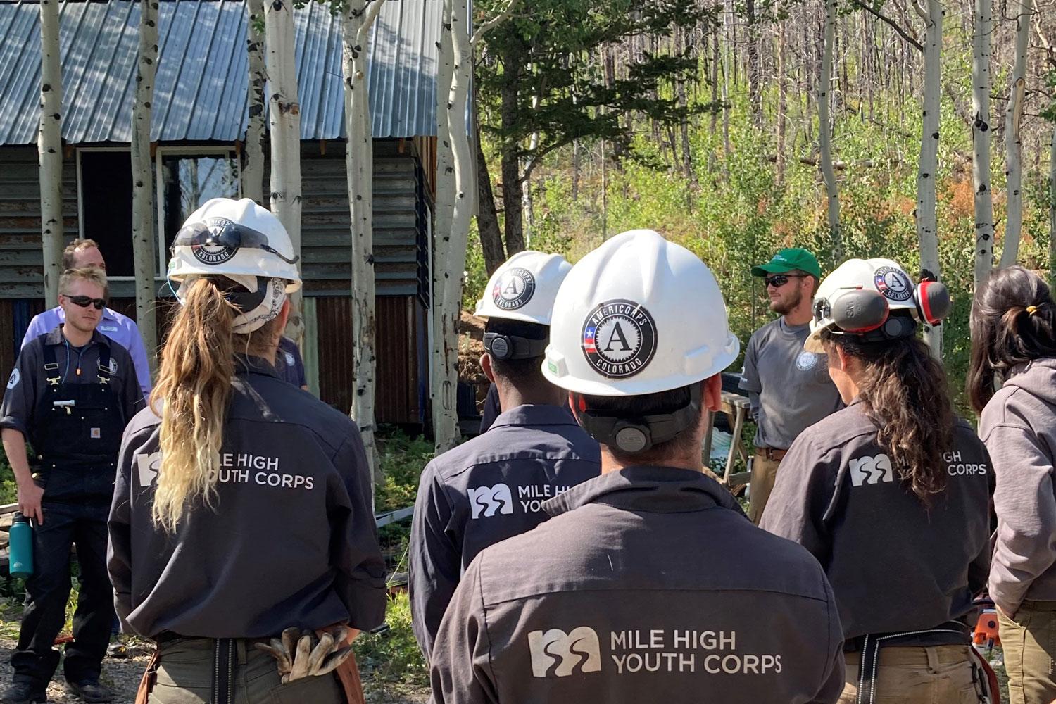 Colorado Climate Corps members gathering before service