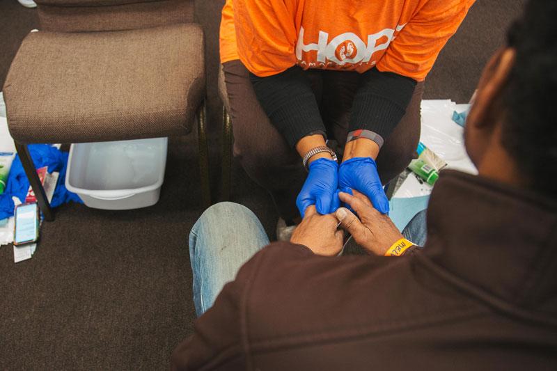 An AmeriCorps member serving at Samaritan's Feet in Landover, Maryland