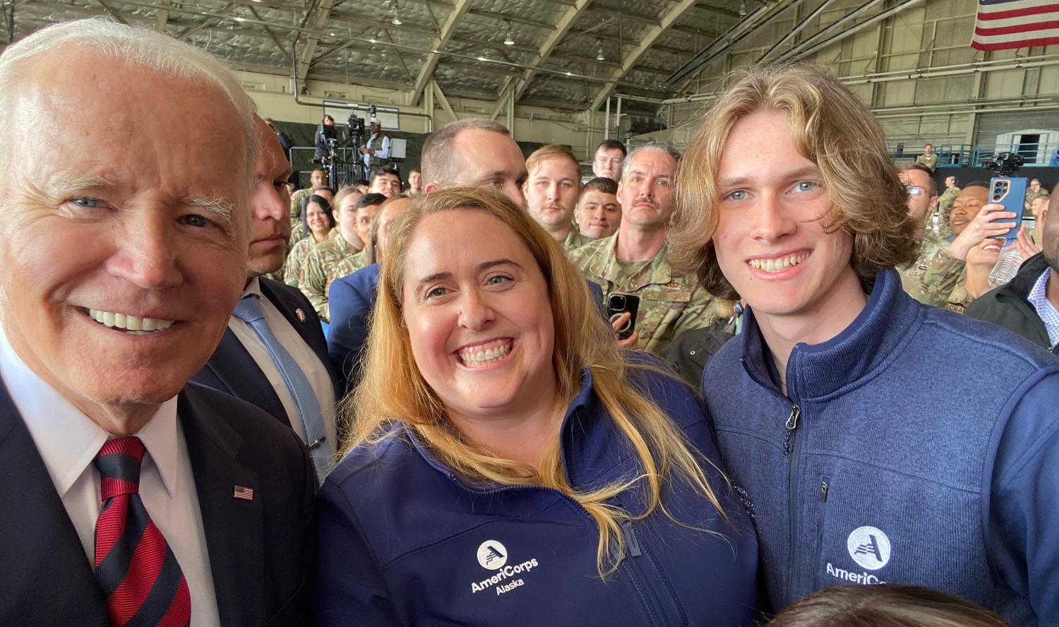 President Biden with AmeriCorps members