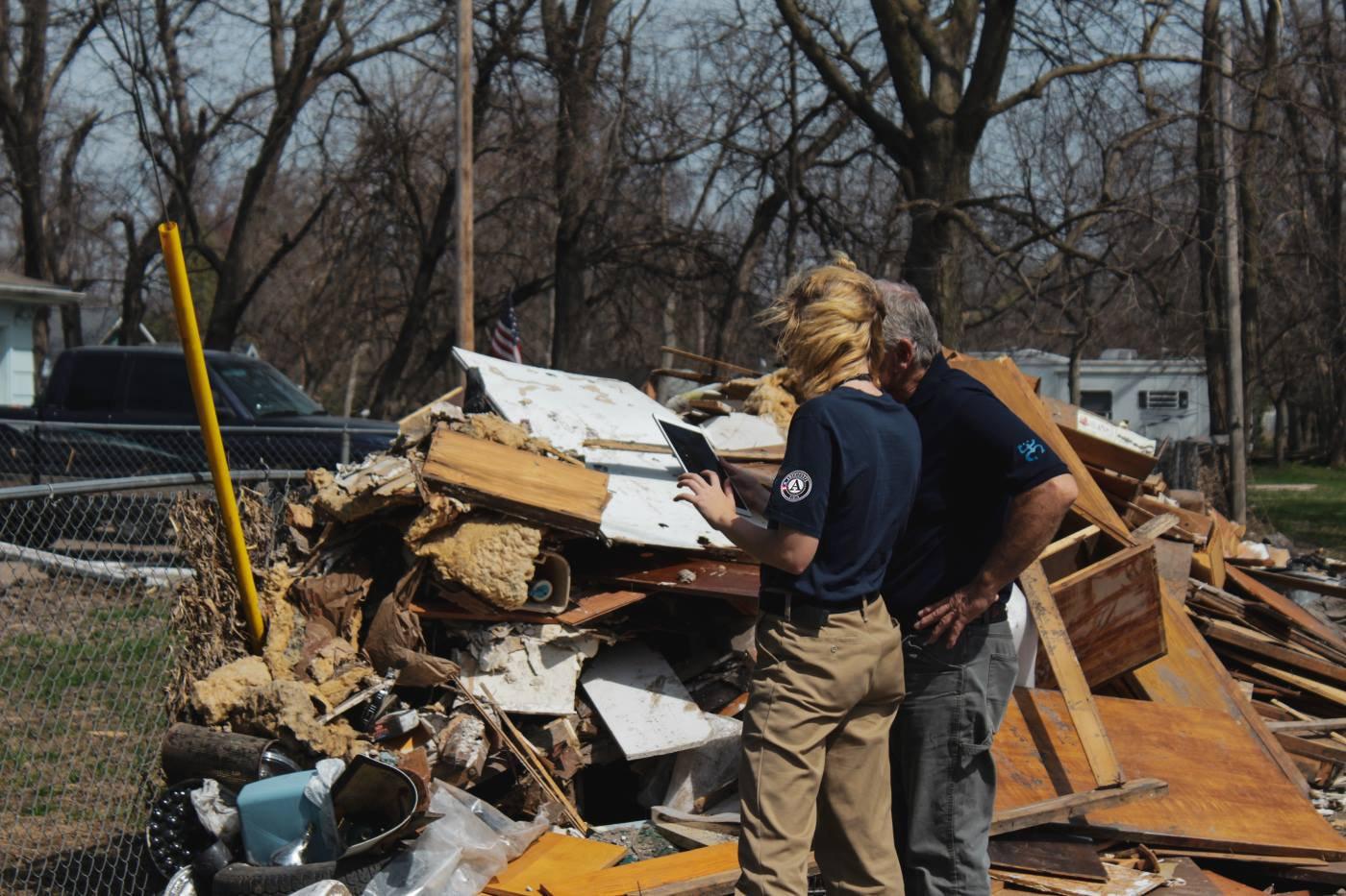 AmeriCorps member assesses damage after disaster